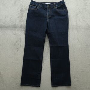 Chico's Platinum Jeans Women's 1S US-8 Short Blue Mid-Rise Boot Leg 29" Inseam